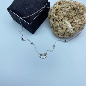 Sterling Silver Love Knot Minimalist Choker Necklace